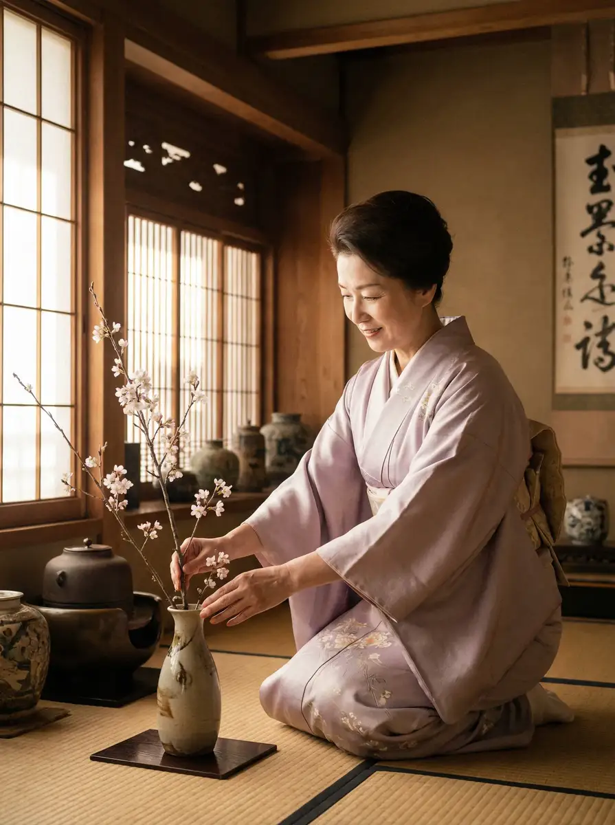 一位优雅的 重庆母子-重庆母子影视 实时更新|全网独家重庆母子分享平台 在和室中插花